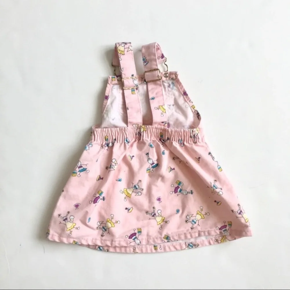 VTG Oshkosh pink beach girl denim dress jumper 2T